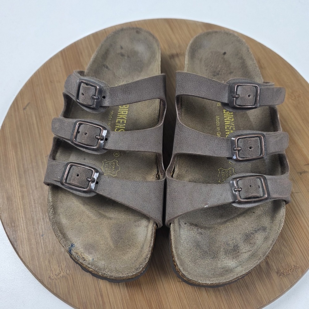 Birkenstock Florida Sandals Womens Size 7 38 Brown Synthetic Cork Footbed Buckle
